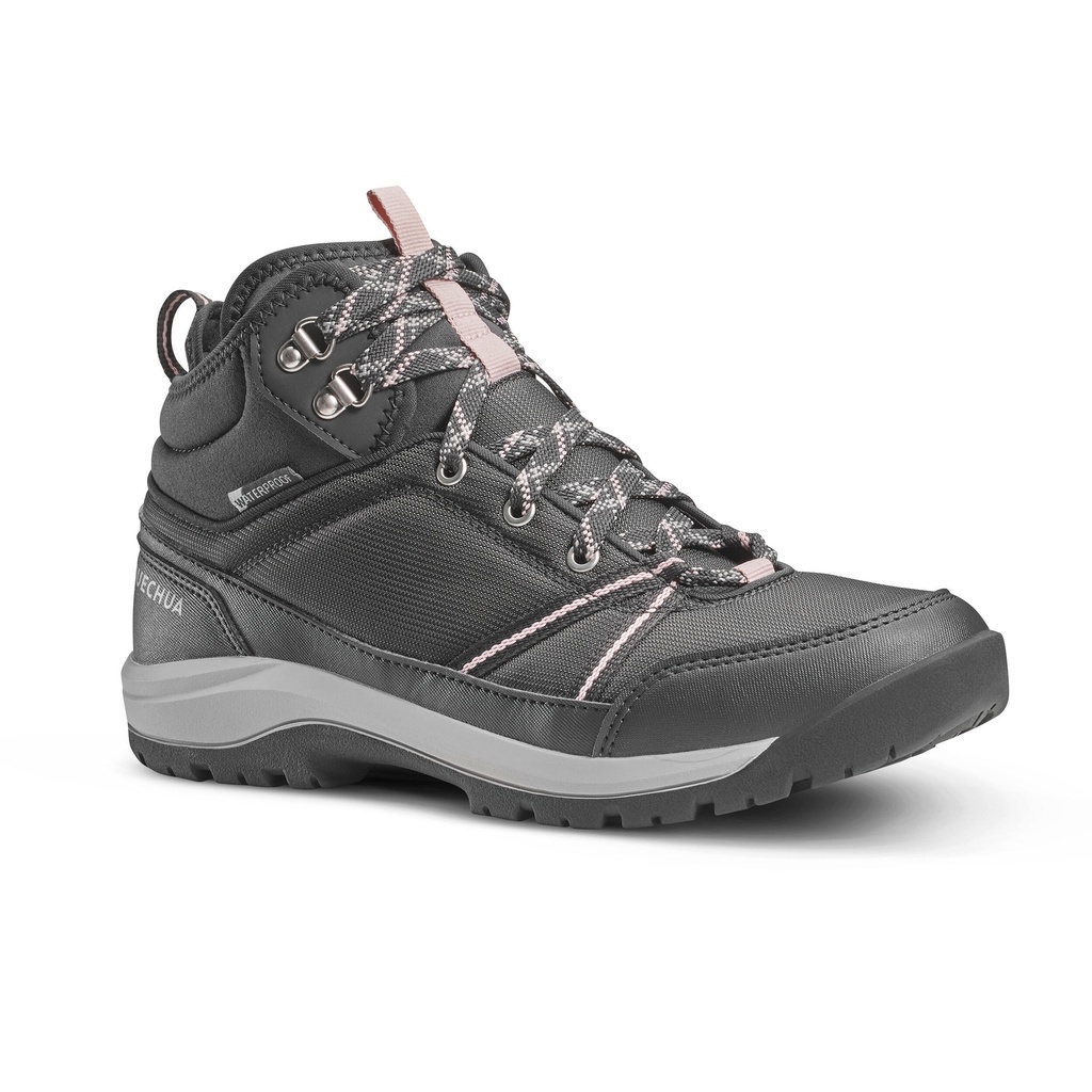 DECATHLON QUECHUA Sepatu hiking off-road tahan air NH150 Mid Wanita - Hitam - 8602931