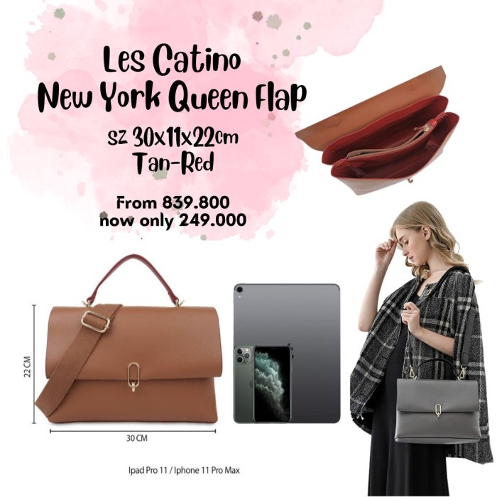 DISKON SPESIAL TERMURAH TAS SELEMPANG WANITA LES CATINO NEW YORK QUEEN FLAP ORIGINAL TERLARIS