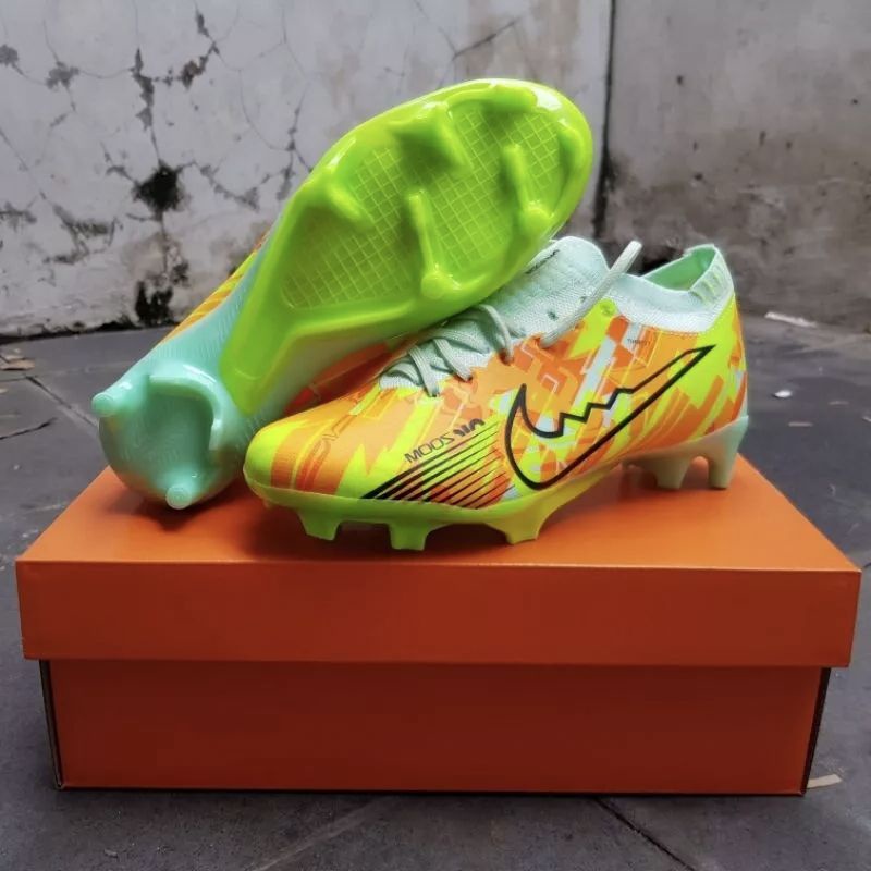 Sepatu Bola Anak Nike Vapor15 Academy Air Zoom Bonded Hijau Fg Soccer Sepak Bola Olahraga