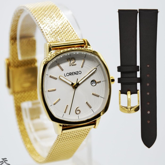 DISKON SPESIAL JAM TANGAN WANITA LORENZO 1030 ROSE/GOLD FREETALI ORIGINAL GARANSI 1TH TERLARIS