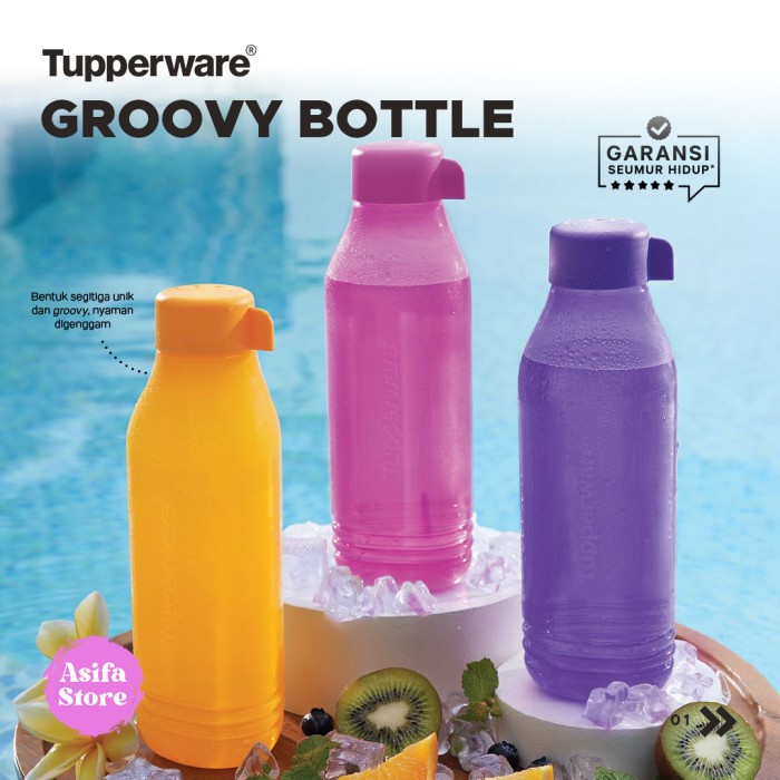Best Seller Tupperware Groovy Bottle 750Ml - Botol Minum Lucu Unik Viral Kekinian