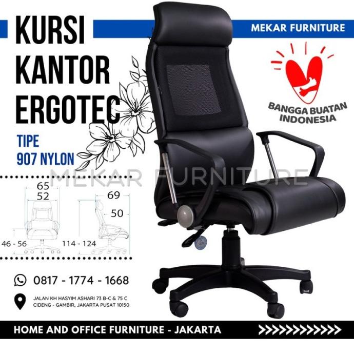 Bisa Gosend/Grab - Ergotec 907 Kursi Kantor Kursi Direktur Kursi Kerja Popbar.Store