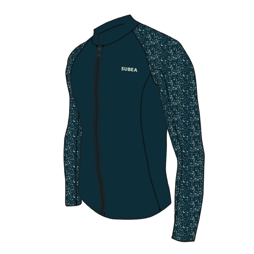 DECATHLON SUBEA Atasan Neoprene lengan panjang pria 500 - navy - 8798226