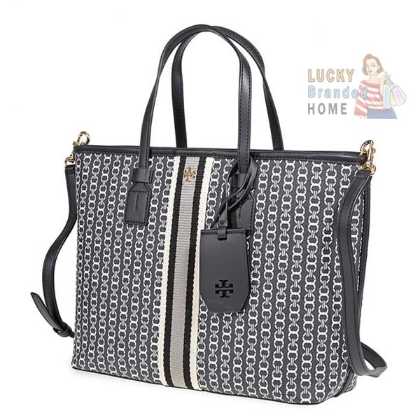 Best Seller Tas Tory Burch Gemini Link Canvas Small Top-Zip Tote Original 100%