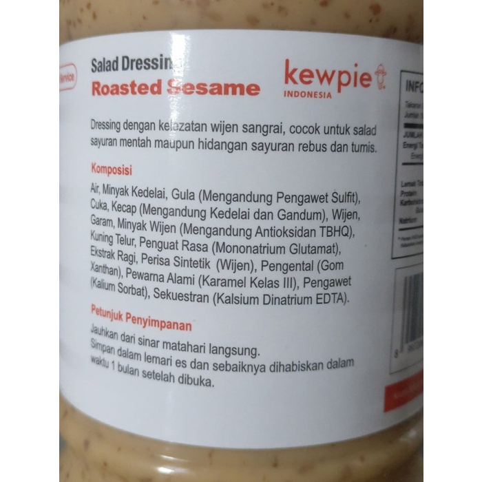

Kewpie Salad Dressing Roasted Sesame 1 LTR HALAL Saus Wijen Saus Salad wmf03