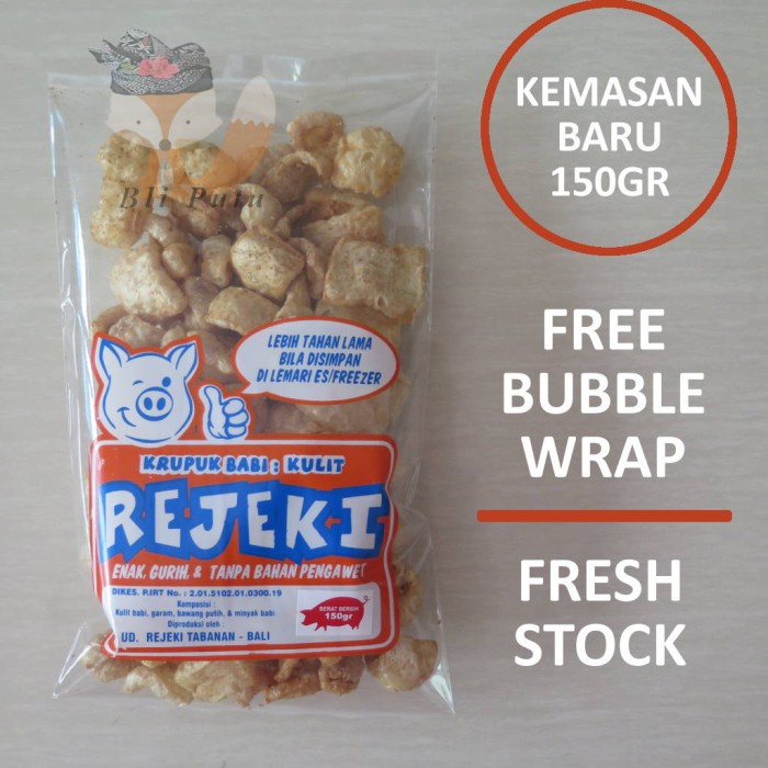 

Rambak Krupuk Babi Bali Cap Rejeki Kulit - 200gr pen04