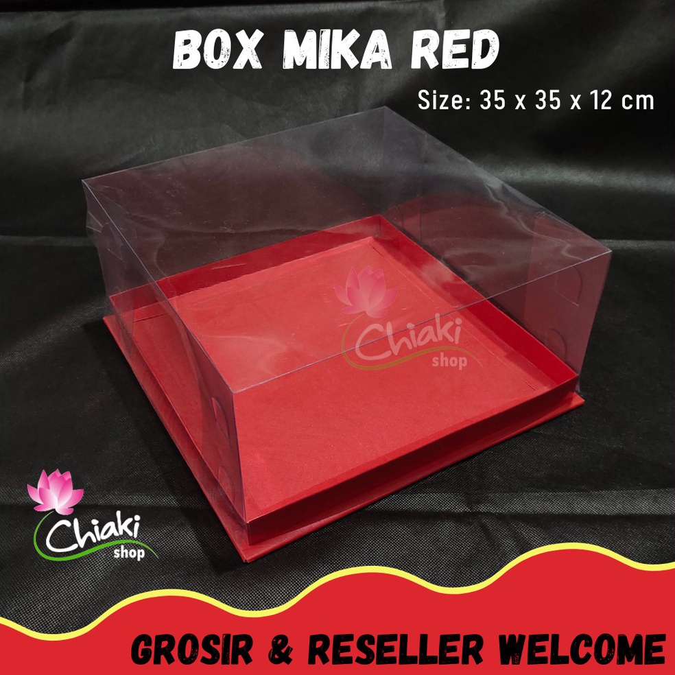 

[Miliki Sekarang] Box Mika ALAS MERAH 35 x 35 x 12 Cupcake isi 16 Cake Pudding Tart Dus RED Karton Tebal Chiaki Kotak CFC