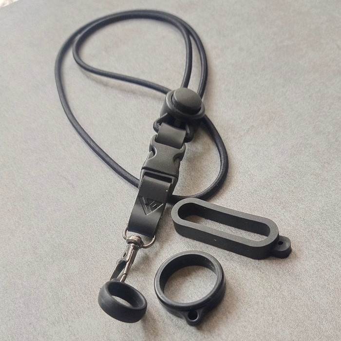 

Best Seller Lanyard String Mix Leather Emboss By Lc Free 3 Rubber Ring Device