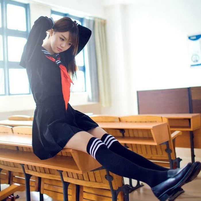 BISA COD Ready CC-28 seragam sekolah jepang sailor seifuku lengan panjang /SERAGAM SEKOLAH/KEMEJA