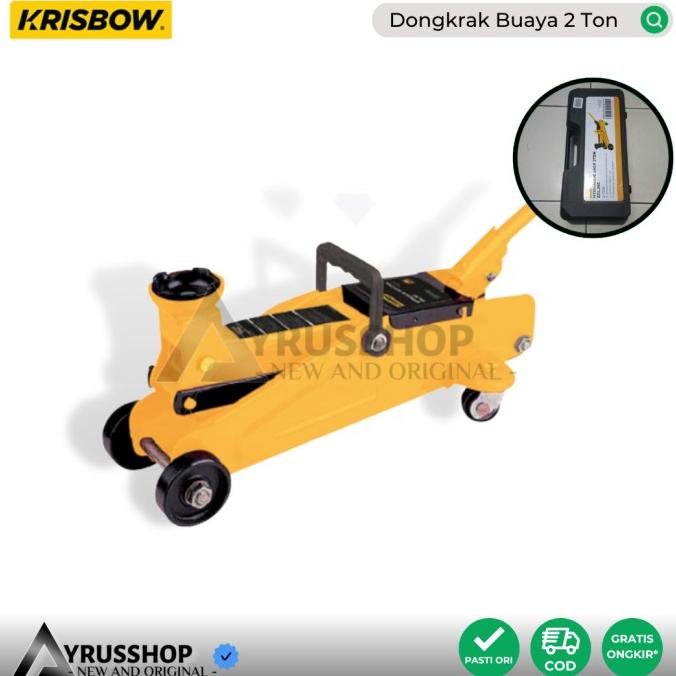 *****] Dongkrak Mobil Buaya 2 Ton Krisbow Hidrolik Jack dilengkapi Roda