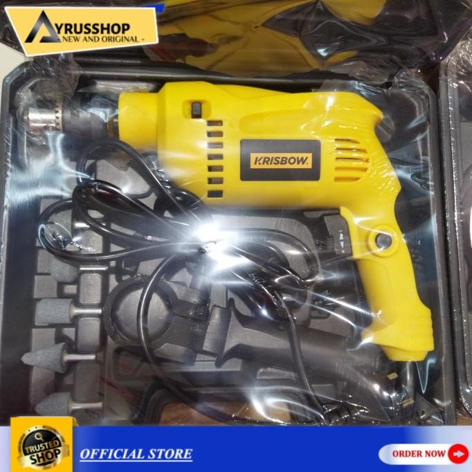 :0:0:0] Mesin Bor Listrik Krisbow Impact Drill Set 13mm/Bor Beton/Besi/Kayu