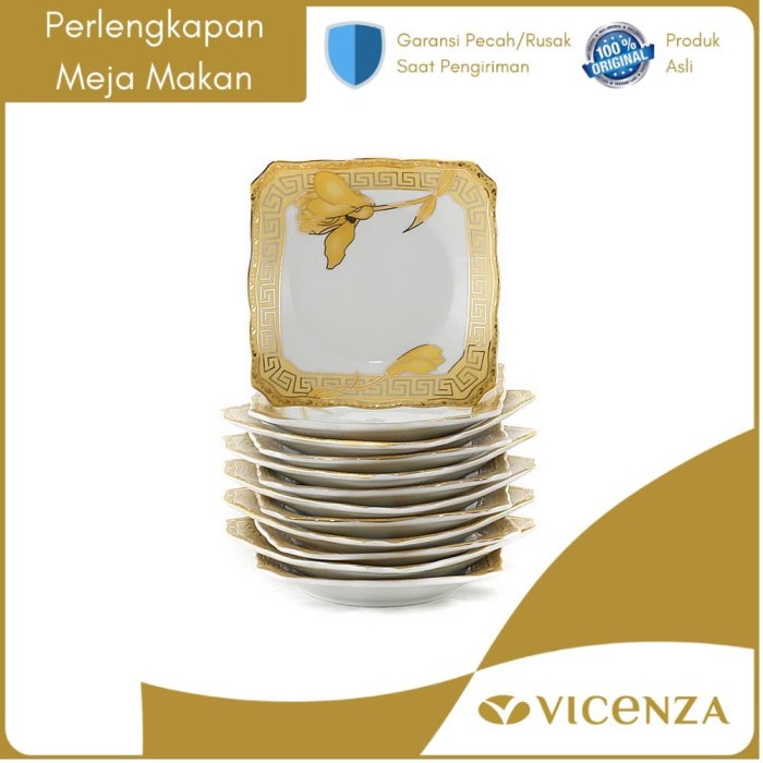 Terlaris Vicenza Piring Kecil Kotak 1 Lusin B423 Lily