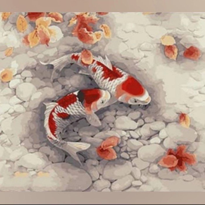 TERMURAH paket kristik 2 dua ikan koi dan bunga full