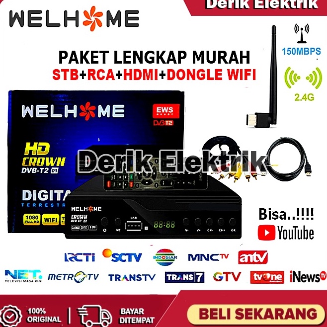 ➨ SET TOP BOX TV DIGITAL WELHOME  DVB T2 EWS UHF HD / ALAT TV DIGITAL SET TOP BOX / STB TV DIGITAL /