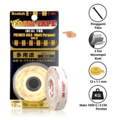 

paling diminati] 3M Double Tape Super Strong Premier Gold KPG-12