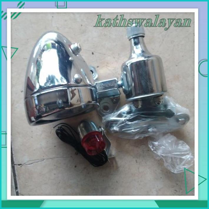 LAMPU DEPAN BELAKANG DINAMO SEPEDA ONTEL ONTHEL ONTA UNTA JENGKI FREE ONGKIR 