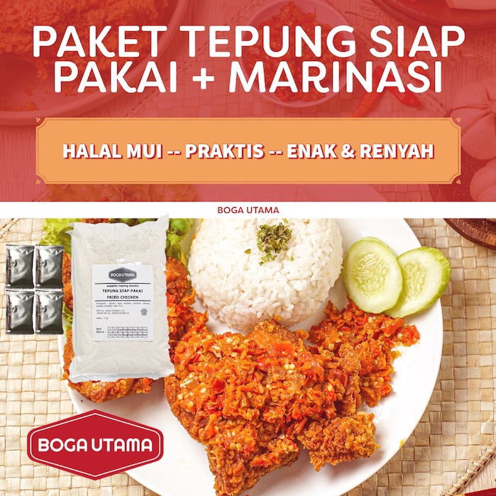 

Ready stock Paket Komplit Marinasi dan Tepung Siap Pakai 1 kg RPV
