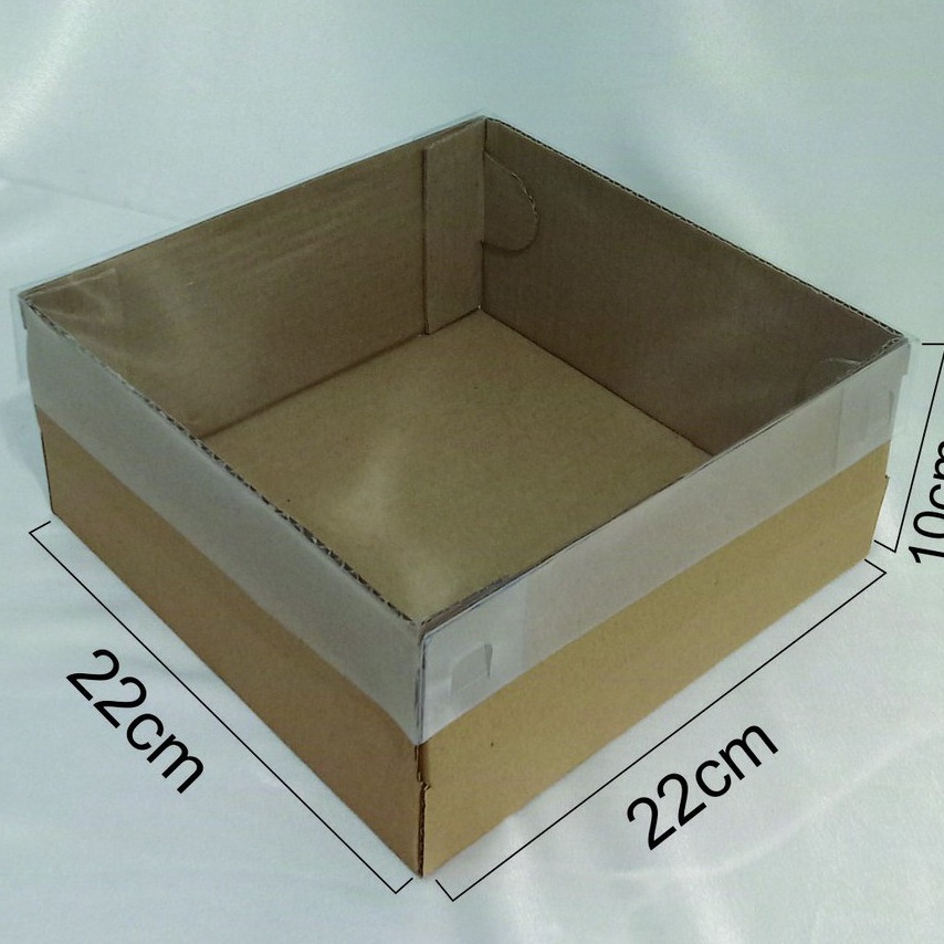 

Murah Box Full Tutup Mika 22x22x10 cm / DIE CUT/ Box Puding Box Cake (10pcs) 0K6