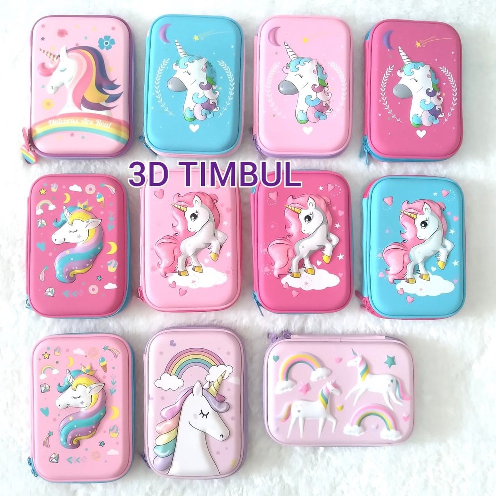 

Kualitas Premium.. Tempat pensil unicorn kotak pensil pensil case hardtop 3D unicorn lucu IF7