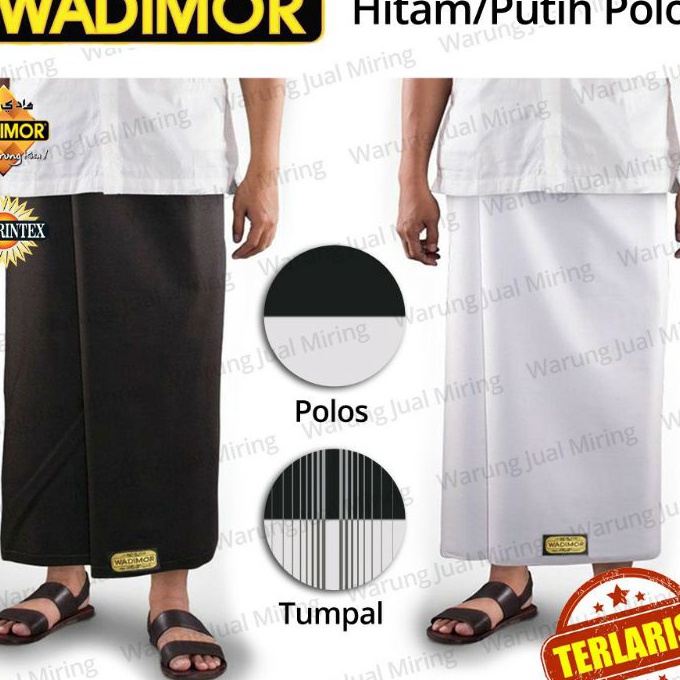 ✨12.12✨ Sarung WADIMOR Hitam Polos Ntpl Tanpa Tumpal Putih Polos Ntpl Hitam Tumpal Putih Tumpal Kain