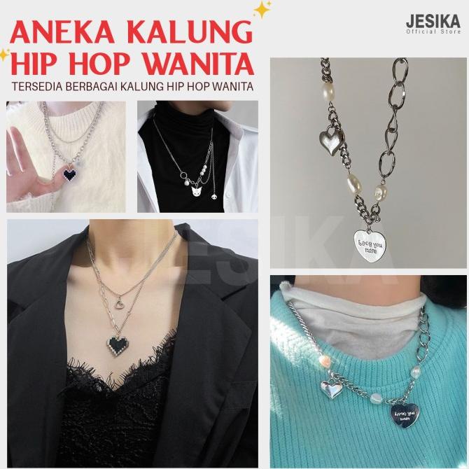 kalung wanita dewasa rantai unik panjang pendek aksesoris fashion