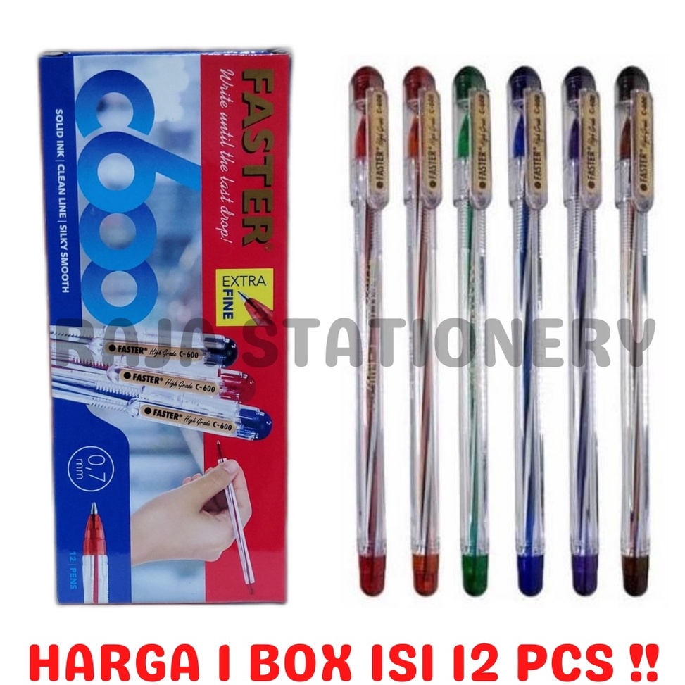 

Ready PEN FASTER C600 BALL PEN FASTER 0.7 PULPEN PEN HITAM BIRU BLACK BLUE C-600 BOLPOIN LUSIN [12PCS] RGA