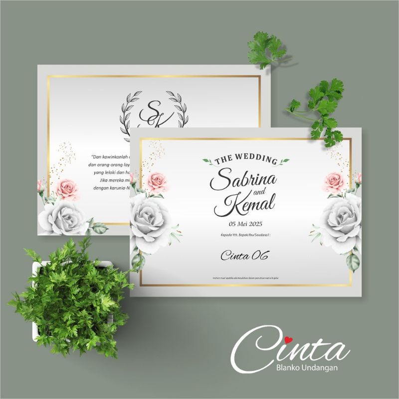 BLANGKO UNDANGAN NIKAH KOSONGAN CINTA 06 ELEGAN - UNDANGAN