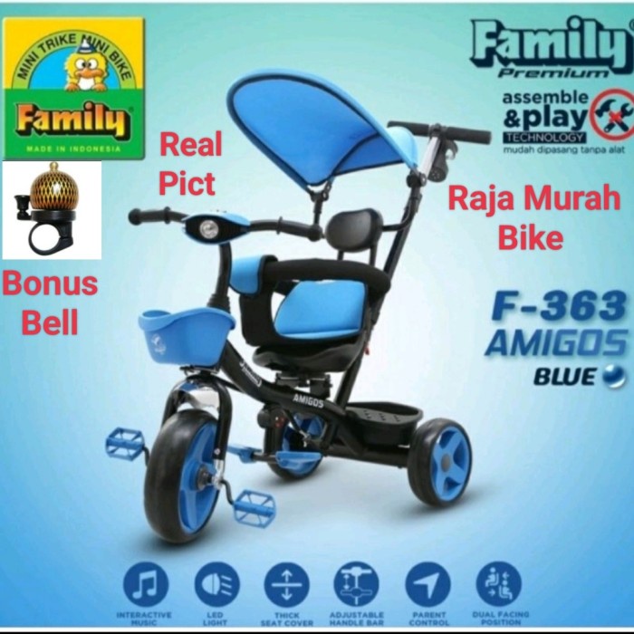 Bestseller Sepeda Anak Roda Tiga Family F-363 Amigos Sepeda Roda Tiga Stroller