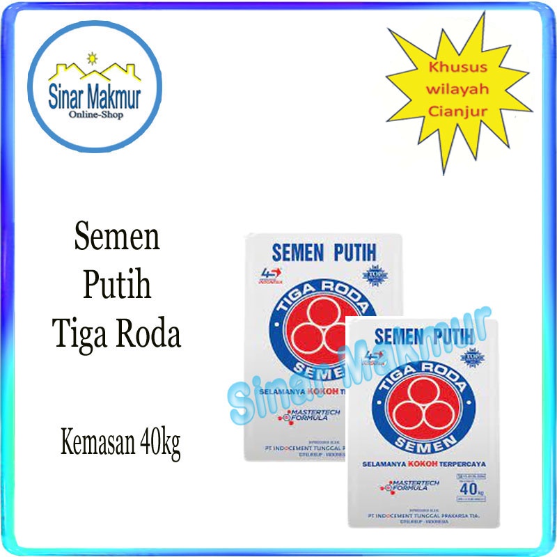 Semen Putih 3 Tiga Roda 40 KG (INDOCEMENT)