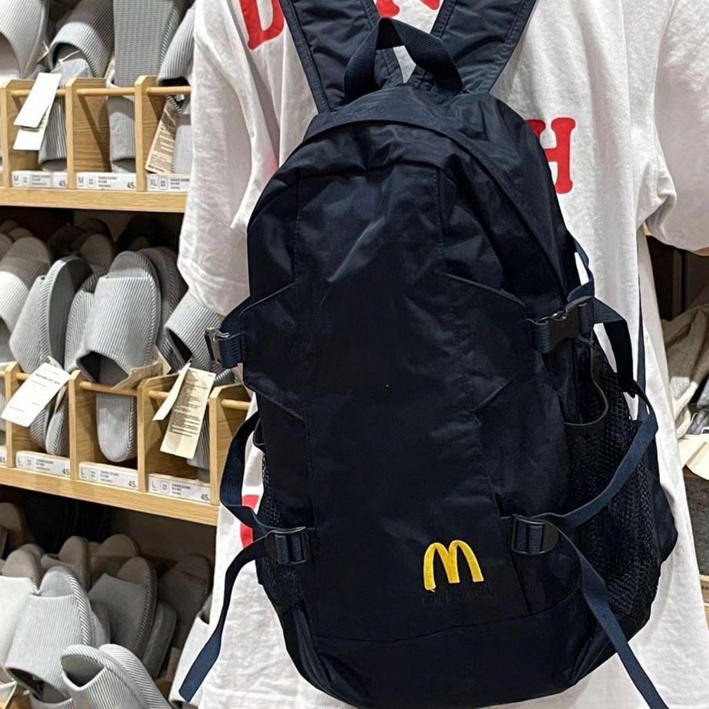 Tas bahu McDonald's pria dan wanita tas sekolah tas ransel tas ransel gaya perguruan tinggi