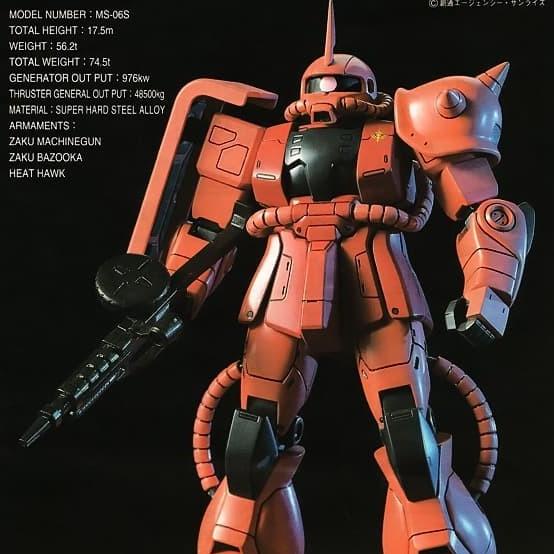 Bandai HG HGUC Gundam 1/144 Zaku II 2 char's chars char red merah