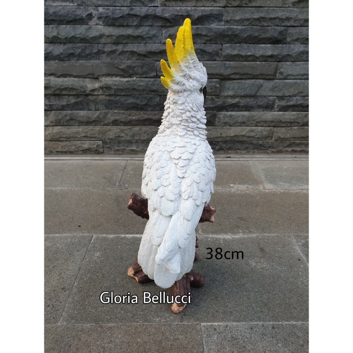 MUST HAVE PATUNG PAJANGAN BURUNG KAKAK TUA PUTIH / KAKATUA BIRD TERMURAH