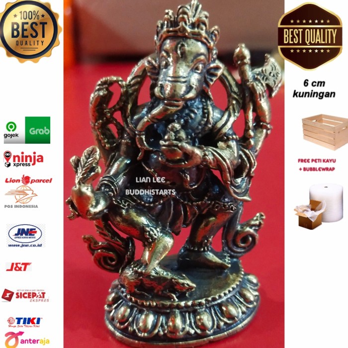 HOT SALE PATUNG GANESHA KUNINGAN UK 6 CM THAILAND TERMURAH