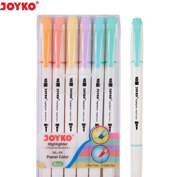 

★Ready➺ EKFM0 Highlighter Penanda Joyko HL-54 1 Set 6 Pcs 6 Warna S37 ✿Best