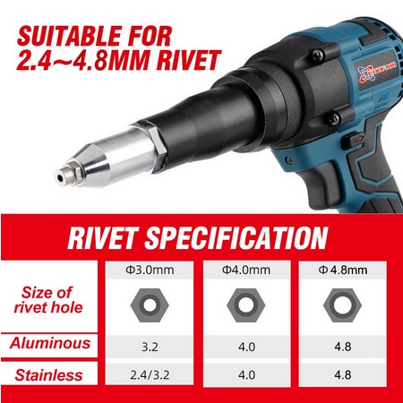 Terlaris Riveter Riveting Tool Mesin Paku Rivet Baterai Otomatis Rivetgun