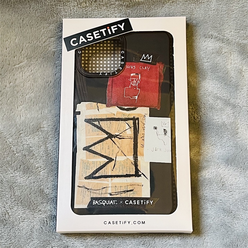 ✁♝CASETify X BASQUIAT Crown Case Silicone Inspired Sugar Color Design IPhone 13 Pro Max 12 Pro Max 1