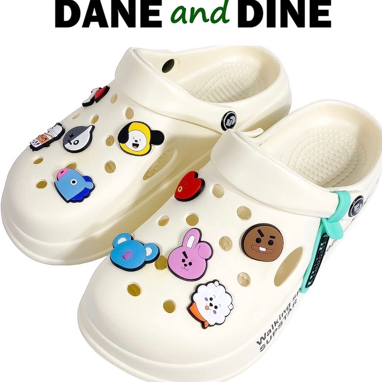 Terkini➚ 096EC Sendal Sepatu EVA BTS BT21 korea Dane and Dine Model Crocs Kodok Baim  - LS 9945 K48 