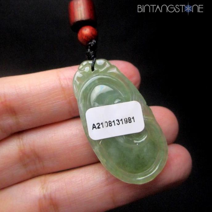 ] Transparent Type A Jadeite Kalung Giok Burma Hijau Asli Green Fei Cui