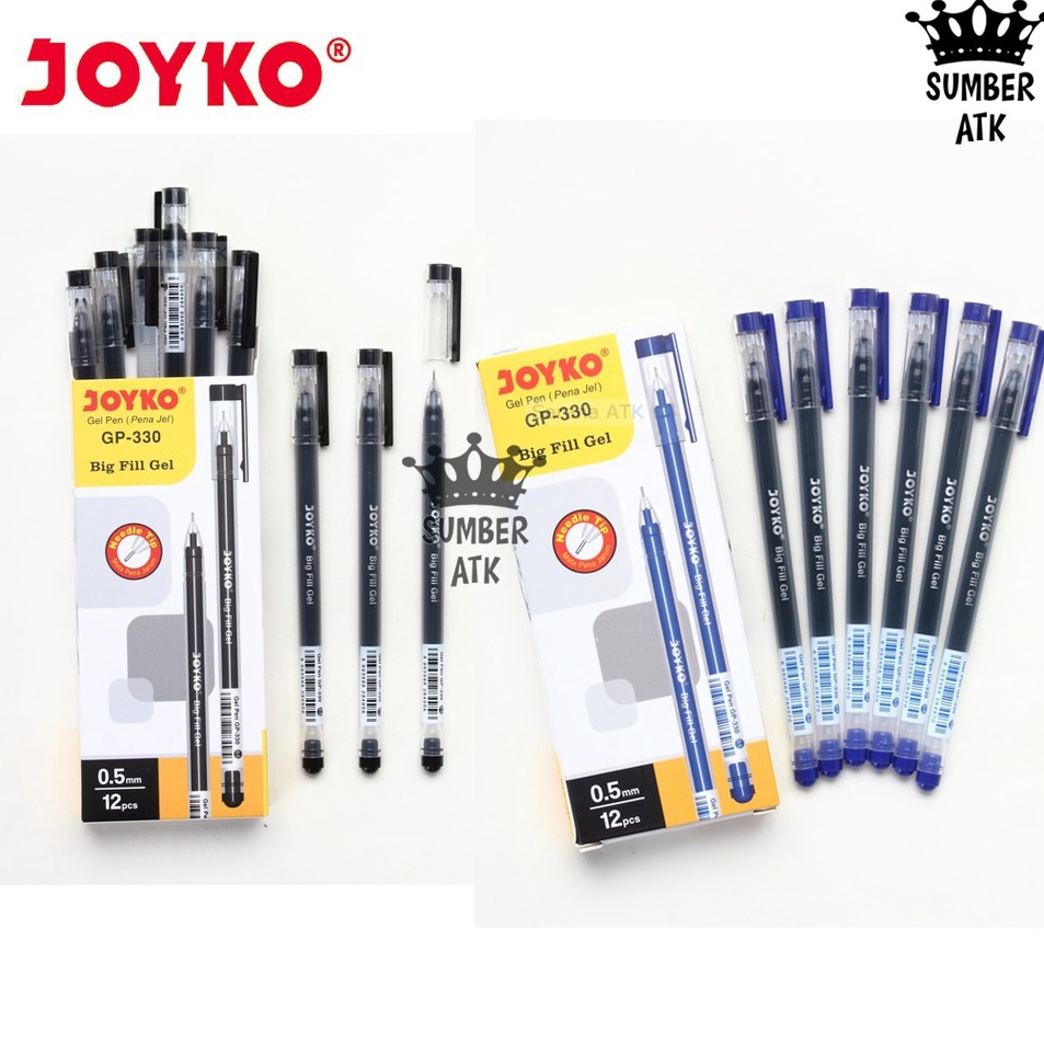

Murah Banget AFIGB Gel Pen Pulpen Pena Joyko GP-330 Big Fill Gel 0.5 mm 1 Box 12 PCS K57 ➻Laris
