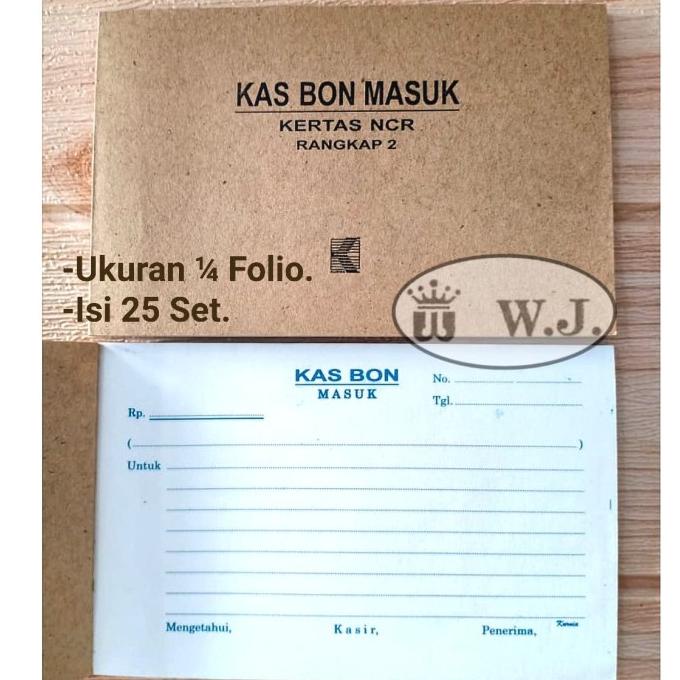 

;&;&;&;&] buku kas bon masuk 1/4 Folio, Rangkap 2