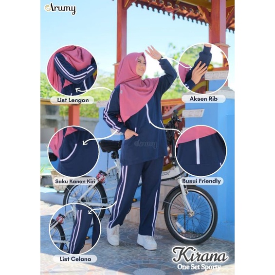 One set Sporty Kirana by Arumy Baju olahraga muslimah
