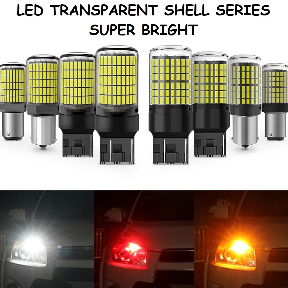 ✧TbH LUCKYMALL Lampu LED Dajjal 3014 144 Titik Mata SMD 1157 1156 T20 Mundur Rem Sein Sen Mobil Moto