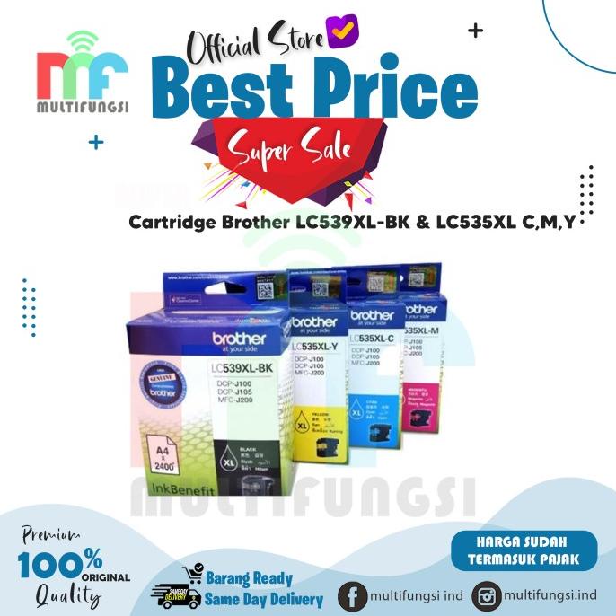 Cartridge Original Brother LC539XL-BK & LC535XL C,M,Y Original