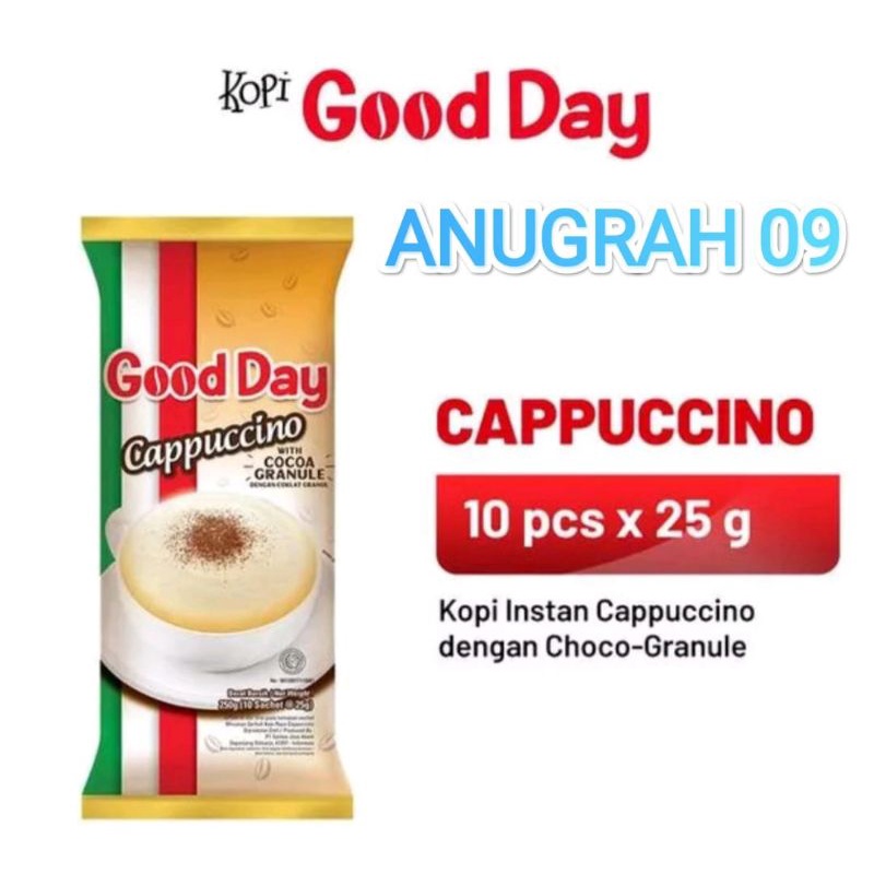 

Good Day Cappucino 1 renceng ( 10 pcs X 25 gram )