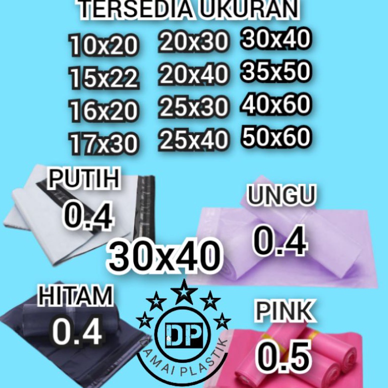 

[K0P] Kantong Plastik Packing PE 30x40CM Olshop Polymailer Hitam Putih Pink 30x40 Amplop ungu 32x45 acmrf