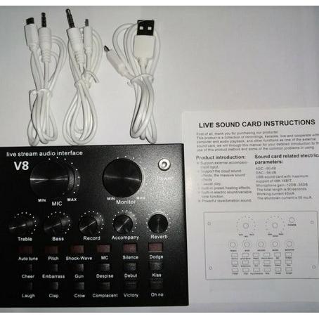 Terbaik Sound Card V8 Mixer External Soundcard V8 Usb Audio Live Broadcast V8 2023