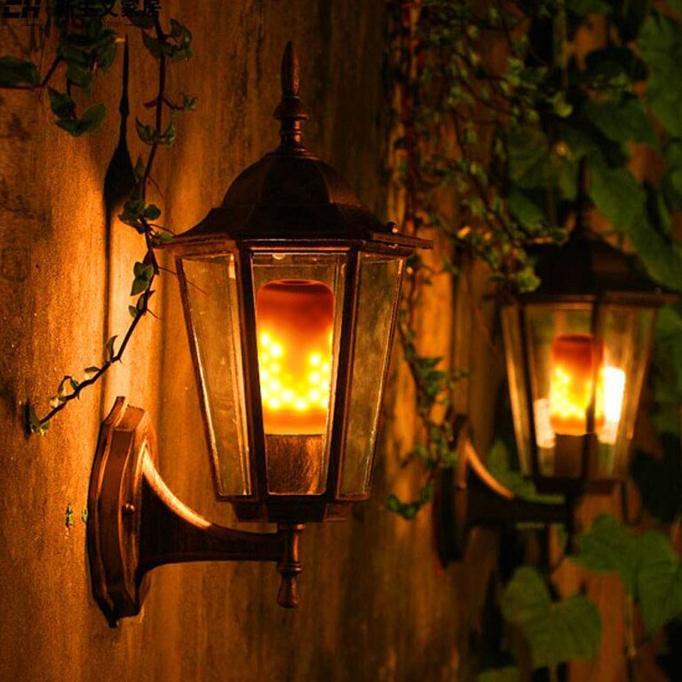 ] QP lampu led api 3 fungsi bohlam flame effect fire bulb dinding ta