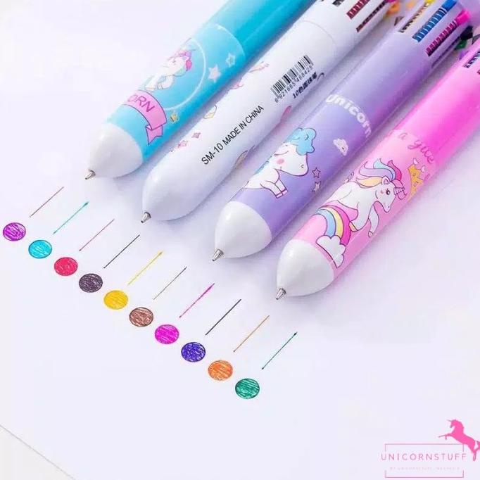 

Bolpoin Bulan Unicorn 10 Tinta Warna 10In1 Anak Sekolah Pulpen Pena