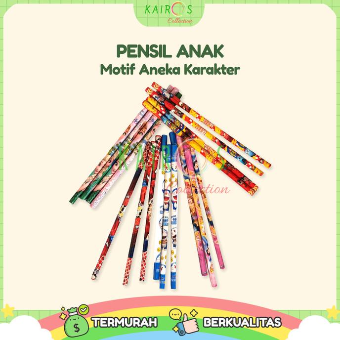 

Pensil Anak Karakter Aneka Motif Kartun Lucu