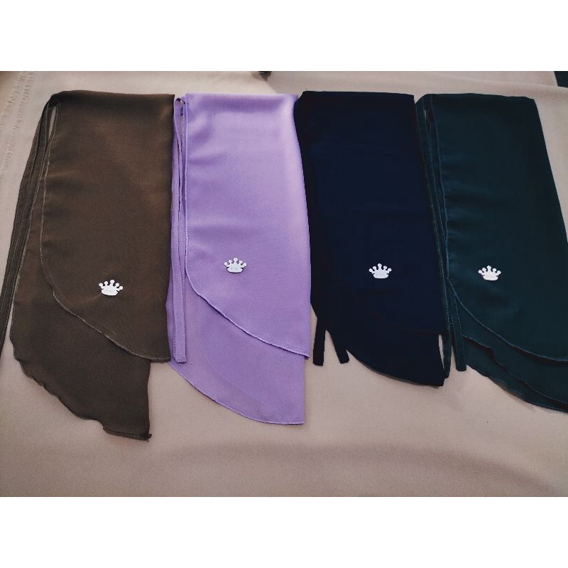 CADAR TALI 2 LAYERS SHIFON  / CERUTY LABEL AKRILIK TANPA JAHITAN DI BAWAH MATA
